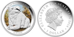 Монета Австралия 1 доллар 2014 год - Мегафауна. Дипротодон