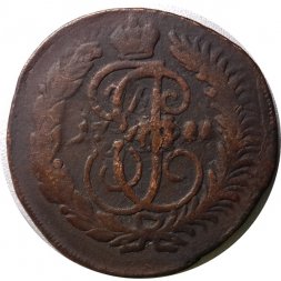2 копейки 1788 год СПМ (гурт сетчатый) Екатерина II (1762 - 1796) - F