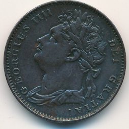 Великобритания 1 фартинг 1821 год