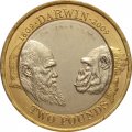 Великобритания 2 фунта 2009 год - 200 лет со дня рождения Чарльза Дарвина