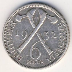 Южная Родезия 6 пенсов 1932 год