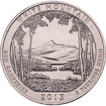 США 25 центов 2013 год - Национальный лес Белые горы (P)
