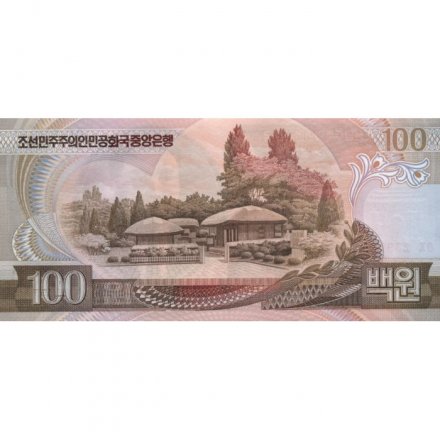 Северная Корея 100 вон 1992 год - Ким Ир Сен. Сельские дома - UNC