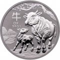 Австралия 1 доллар 2021 год - Год быка