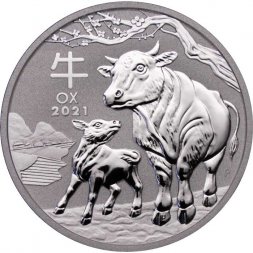 Австралия 1 доллар 2021 год - Год быка