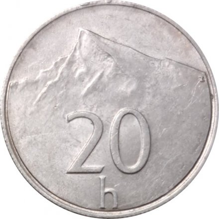 Словакия 20 геллеров 1993 год - Горный пик