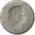 Швейцария 20 раппенов 1968 год