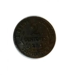 Франция 2 сантима 1919 год