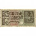 Германия 20 рейхсмарок 1939-1945 годов выпуска - Немецкие оккупационные территории - F