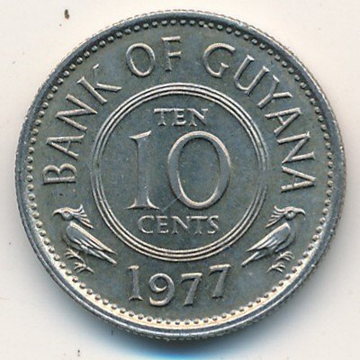 Гайана 10 центов 1977 год