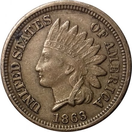 США 1 цент 1863 год