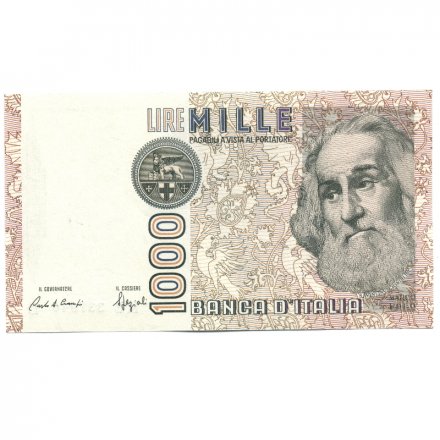 Италия 1000 лир 1982 год - Марко Поло. Дворец Дожей в Венеции UNC