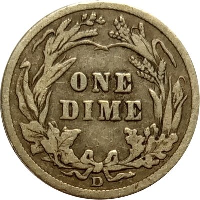 США 1 дайм (10 центов) 1912 год - Barber Dime (D)