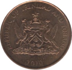 Монета Тринидад и Тобаго 1 цент 2010 год - Колибри