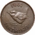 Великобритания 1 фартинг 1941 год - Крапивник