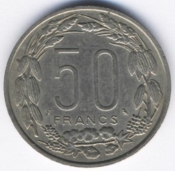 Монета Французская Экваториальная Африка 50 франков 1961 год - Антилопы