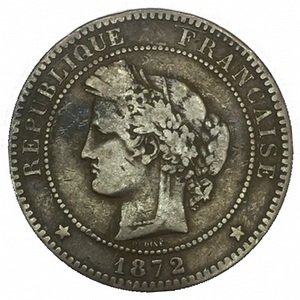 Франция 10 сантимов 1872 год