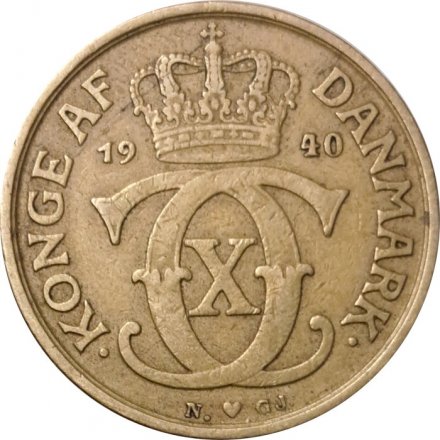 Дания 1 крона 1940 год - Король Кристиан X