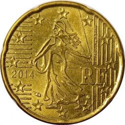 Франция 20 евроцентов 2014 год