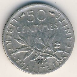 Франция 50 сантимов 1912 год