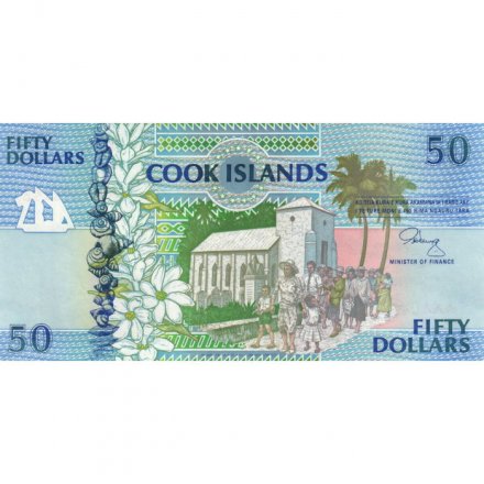 Острова Кука 50 долларов 1992 год UNC