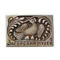 Значок Загорский музей. Птица (серый)