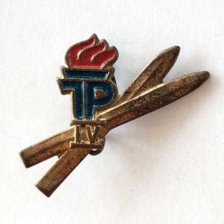 Значок Пионерия. ГДР Спорт. Золотые лыжи. 4 ступень