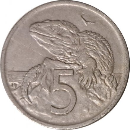 Новая Зеландия 5 центов 1969 год - Гаттерия
