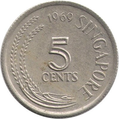 Сингапур 5 центов 1969 год