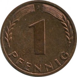 ФРГ 1 пфенниг 1969 год - J