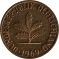 ФРГ 1 пфенниг 1969 год - J