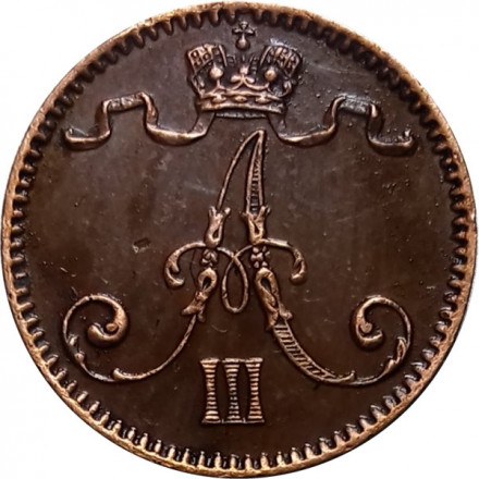 Финляндия 1 пенни 1893 год - Александр III - UNC