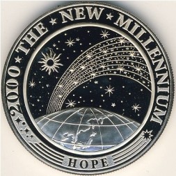 Монета Кирибати 10 долларов 2000 год - Надежда. Земля, Солнце и звезды. Миллениум