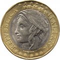Италия 1000 лир 1997 год - Карта с объединенной Германией