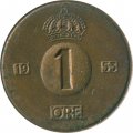 Швеция 1 эре 1953 год