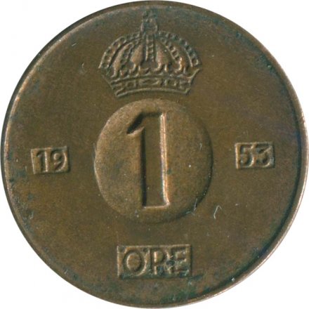 Швеция 1 эре 1953 год