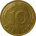 ФРГ 10 пфеннигов 1991 год - G