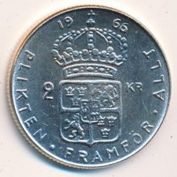 Швеция 2 кроны 1966 год