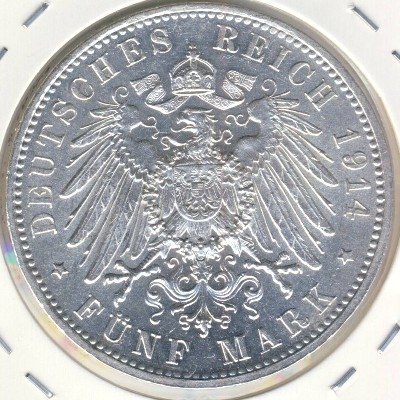Бавария 5 марок 1914 год