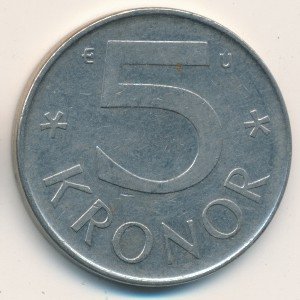 Швеция 5 крон 1980 год