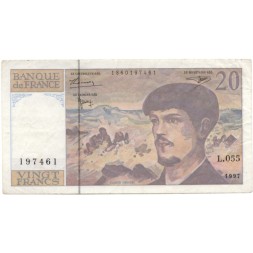 Франция 20 франков 1997 год - Клод Дебюсси. Опера Ла Мер - XF-