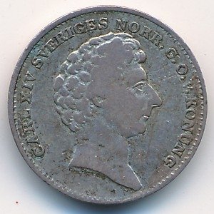 Швеция 1/16 риксдалера 1835 год