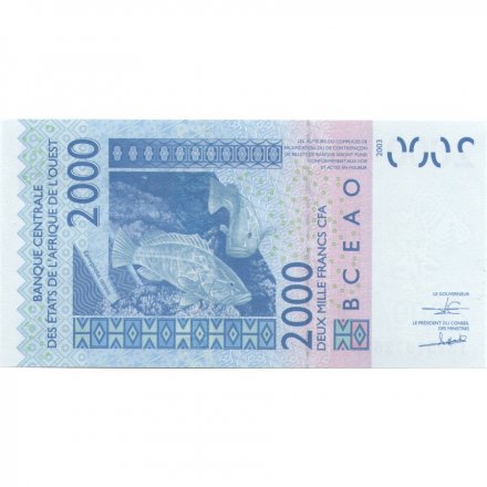 Кот-д`Ивуар 2000 франков 2003 год (A) - UNC
