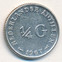 Антильские острова 1/4 гульдена 1967 год