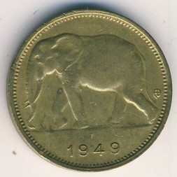 Бельгийское Конго 1 франк 1949 год - Слон