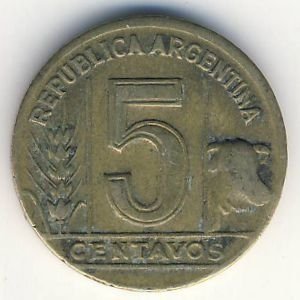 Аргентина 5 сентаво 1948 год