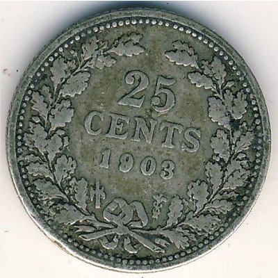 Нидерланды 25 центов 1903 год