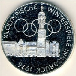 Австрия 100 шиллингов 1974 год - Олимпиада в Инсбруке