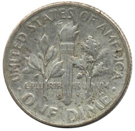США 1 дайм (10 центов) 1948 год - Рузвельт (S)