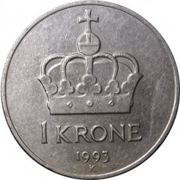 Норвегия 1 крона 1993 год